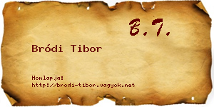 Bródi Tibor névjegykártya